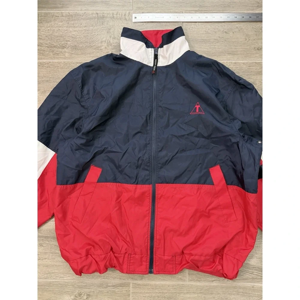 Vintage REPP Tech Navy Blue And Red Zip Up‎ Windbreaker Jacket Size XL